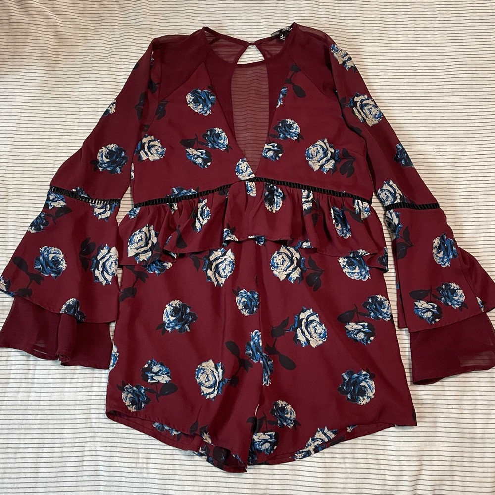 Bell sleeve romper